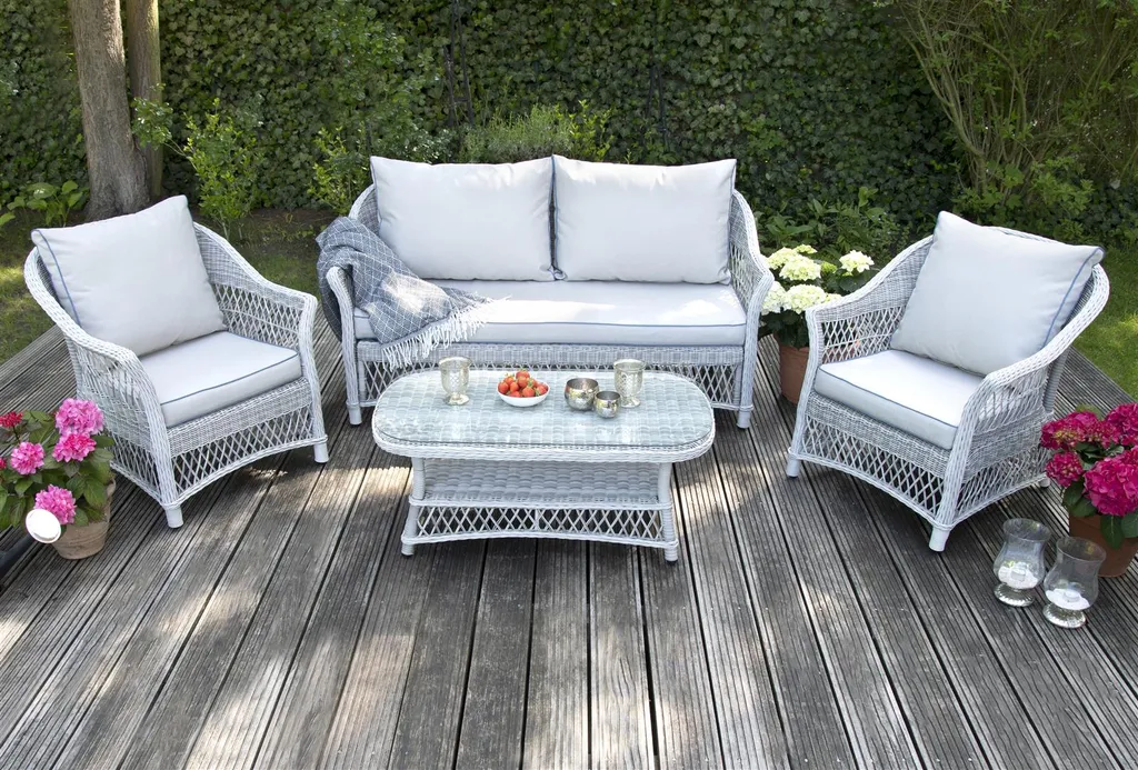 Gartenmöbel Set 4tlg. Rattan Grau 1 Gartenmöbel Set 4tlg. Rattan Grau