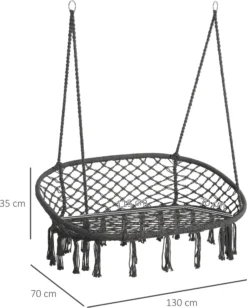 Outsunny Hängesessel Hängestuhl 2-Sitzer Mit Aufhängen Deckenhaken Hängelounger Schwebeliege Doppelliege Doppellounge Lounge Für 2 Personen Grau 130 X 70 X 35 Cm -Stil Beet Verkaufsgeschäft bfa9e0d60fd1dcd9b44f247002df2935