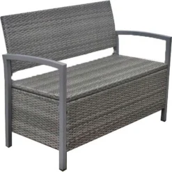 Garden Pleasure Parkbank Ferrara Rattan Optik Garten Bank Sitzbank Möbel