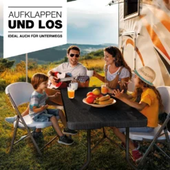 Tillvex Gartentisch Klappbar Rattan Optik 180x75cm | Buffettisch Mit Tragegriff | Klapptisch Für Garten Terrasse Und Balkon | Campingtisch 6 Personen -Stil Beet Verkaufsgeschäft c05f5e4671cf66bc2f96d12f430d57df