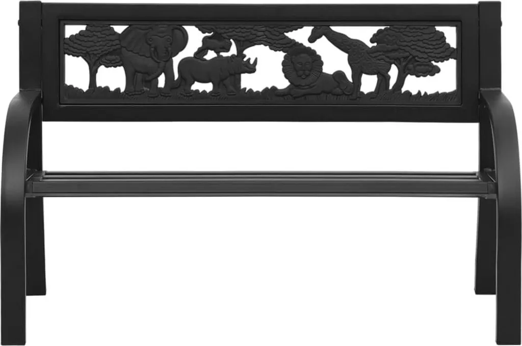 VidaXL Kinder-Gartenbank 86 Cm Stahl 2 VidaXL Kinder-Gartenbank 86 Cm Stahl - Image 2