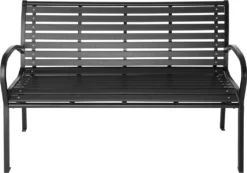 Tectake Gartenbank Pino 3-Sitzer 126x62x81,5cm - Schwarz -Stil Beet Verkaufsgeschäft c0e1ce914153fcb1368676d3f4aa2a62