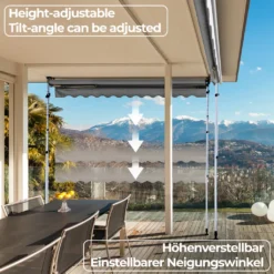 Jago® Klemmmarkise - 300/350/400x80cm, Höhenverstellbar, Kurbel, Wasserabweisend, UV-Schutz, Terrasse, Sonnenschutz, Farbwahl - Balkon, Sonnenmarkise, Terrassenmarkise (350 X 80 Cm, Anthrazit) -Stil Beet Verkaufsgeschäft c1a865073288c2bbe21e62636e3e85c9