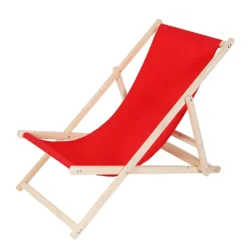 Mucola Strandliege Strandstuhl - Klappbar - Anthrazit Holz Liegestuhl Gartenliege Sonnenliege Strandstuhl Faltliege