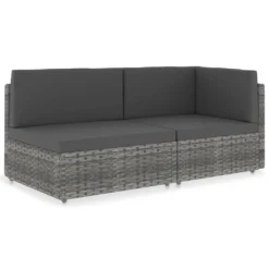 VidaXL Modulares 2-Sitzer-Sofa Poly Rattan Grau 9 VidaXL Modulares 2-Sitzer-Sofa Poly Rattan Grau -Stil Beet Verkaufsgeschäft c289449bd4619336d96f67fcb2434f76