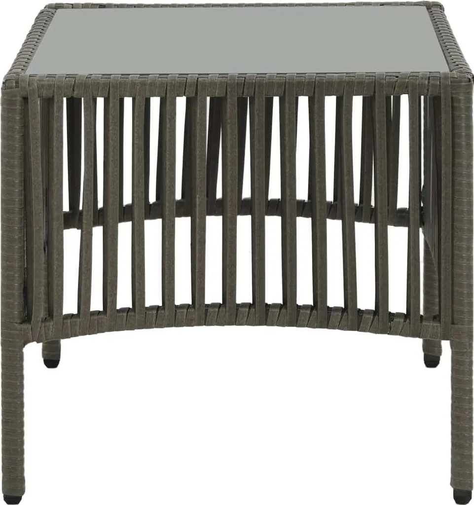 VidaXL Sonnenliegen 2 Stk. Mit Tisch Poly Rattan Grau 4 VidaXL Sonnenliegen 2 Stk. Mit Tisch Poly Rattan Grau - Image 4