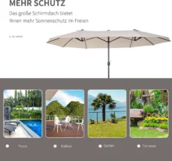 Outsunny Sonnenschirm Gartenschirm Marktschirm Doppelsonnenschirm Terrassenschirm Mit Handkurbel Oval Metall + Polyester Beige 455 X 270 X 240 Cm -Stil Beet Verkaufsgeschäft c2ab7f477951f850db59b72e5df4edbb