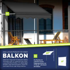 Tillvex Balkonmarkise 300 Cm Grau Gelenkarm Markise Klemmmarkise Sonnenmarkise Balkon Ohne Bohren -Stil Beet Verkaufsgeschäft c2eab74761a3863ad2a11038cf45a901