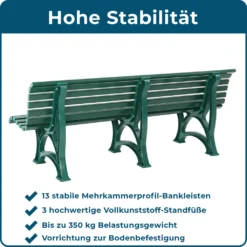 BLOME Sitzbank Borkum – Gartenbank Für Garten, Balkon, Terrasse, Parkbank In Moosgrün, 4-Sitzer, Germany -Stil Beet Verkaufsgeschäft c441158a2c2312ea61f0b79a45b05aa6