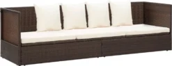 VidaXL Garten-Sofabett Mit Kissen Poly Rattan Braun