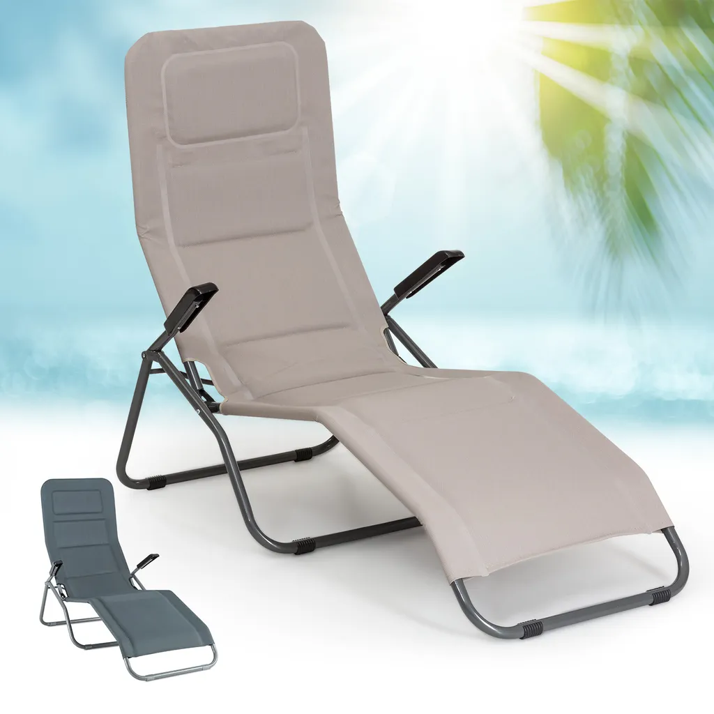 Blumfeldt Liegestuhl, Polyester Sonnenliege, Relaxliege Für Den Garten & Balkon, Wetterfeste Gartenliege Klappbar, Dreibein Liege Gepolstert, Schnell Trocknende Liege Mit Verstellbarer Rückenlehne 1 Blumfeldt Liegestuhl, Polyester Sonnenliege, Relaxliege Für Den Garten & Balkon, Wetterfeste Gartenliege Klappbar, Dreibein Liege Gepolstert, Schnell Trocknende Liege Mit Verstellbarer Rückenlehne