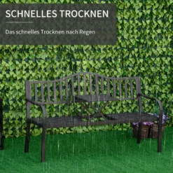 Outsunny Gartenbank Mit Ausziehbarem Tisch Für 2-3 Personen Parkbank Aus Metall Sitzbank Bank Terrassenbank Mit Rücken- & Armlehnen Gartenmöbel Schwarz 150 X 58,5 X 90 Cm -Stil Beet Verkaufsgeschäft c6eac051b7f64355906c4824b99cd0ac
