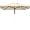 Anndora Sonnenschirm 4x4m Eckig Natural Winddach UV-Schutz - Natural