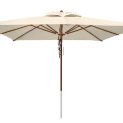 Anndora Sonnenschirm 4x4m Eckig Natural Winddach UV-Schutz - Natural