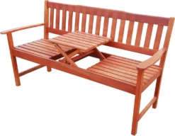 KMH® 3-sitzerEukalyptus Gartenbank Mit Integr. Tisch -Stil Beet Verkaufsgeschäft c89bc1c5f9b04c7d59a904cc4c9a7275