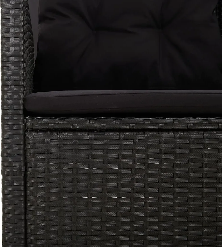 VidaXL Gartenbank Mit Liegefunktion & Kissen Schwarz 173cm Poly Rattan 8 VidaXL Gartenbank Mit Liegefunktion & Kissen Schwarz 173cm Poly Rattan - Image 8