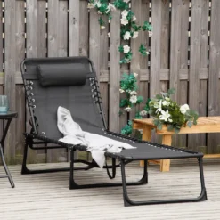 Outsunny Sonnenliege Faltbar Gartenliege Klappliege Garten 4-stufige Rückenlehne Verstellbar Stahl Mesh-Stoff Schwarz 197 X 58 X 76 Cm 8 Outsunny Sonnenliege Faltbar Gartenliege Klappliege Garten 4-stufige Rückenlehne Verstellbar Stahl Mesh-Stoff Schwarz 197 X 58 X 76 Cm -Stil Beet Verkaufsgeschäft c9451f8f92eeea4655c2579c1fdcb387