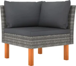 VidaXL 5-tlg. Garten-Lounge-Set Mit Kissen Poly Rattan Grau -Stil Beet Verkaufsgeschäft ca27b181e0b3f50fa743a3256146229e 1