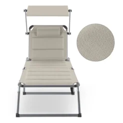 Amalfi Creamy Beige Sonnenliege 70x37x200cm Sonnenblende Beige -Stil Beet Verkaufsgeschäft cac94565f8a68cee1b5a48be95677673