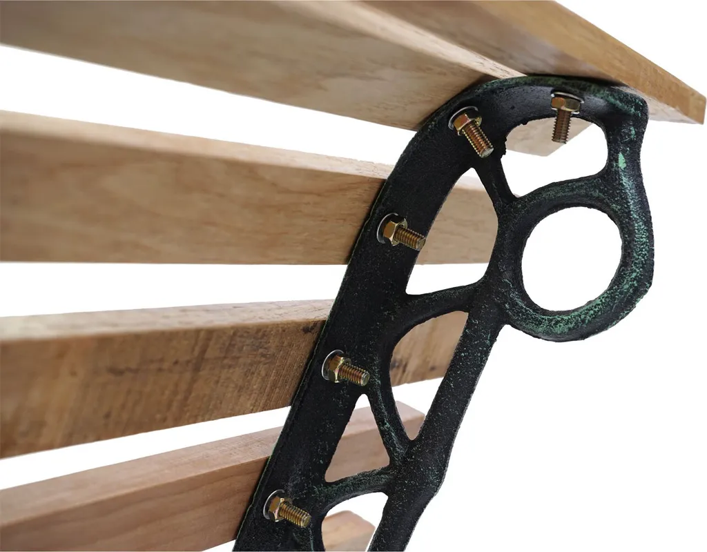 Gartenbank HWC-F97, Sitzbank Parkbank Holzbank, 3-Sitzer Gusseisen Holz 160cm 26kg Hellbraun 6 Gartenbank HWC-F97, Sitzbank Parkbank Holzbank, 3-Sitzer Gusseisen Holz 160cm 26kg Hellbraun - Image 6