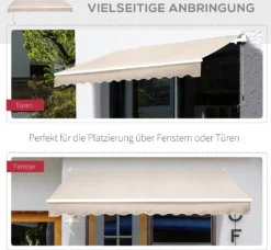 Outsunny Markise Gelenkarmmarkise Sonnenschutz Balkon Creme 3x2,5m 11 Outsunny Markise Gelenkarmmarkise Sonnenschutz Balkon Creme 3x2,5m -Stil Beet Verkaufsgeschäft cb08ecce38f6315afcd0e35b1f251d12