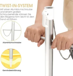 COSTWAY 200cm Sonnenschirm Marktschirm Gartenschirm Neigbar Alu Terrassenschirm Mit Tragetasche Für Garten, Strand, Outdoor -Stil Beet Verkaufsgeschäft cb51bf476b0d969a3b87fb191f827d98