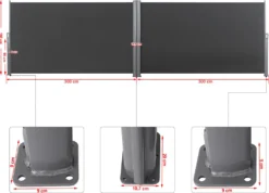 SONGMICS Doppelseitenmarkise, 1,8 X 6 M (H X L), Ausziehbare Seitenmarkise, Sichtschutz, Sonnenschutz, Seitenrollo, Für Balkon, Terrasse Und Garten, Rauchgrau GSA360G -Stil Beet Verkaufsgeschäft cb81d1846f37247e3565f4e3cc80f593