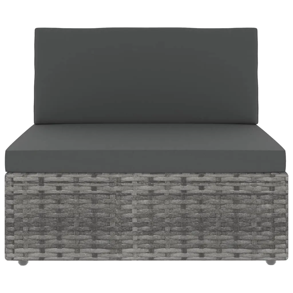 VidaXL Modulares 2-Sitzer-Sofa Poly Rattan Grau 1 VidaXL Modulares 2-Sitzer-Sofa Poly Rattan Grau