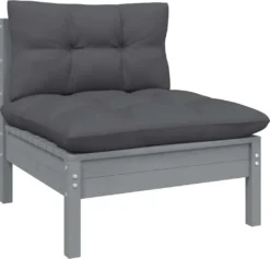 VidaXL 3-tlg. Garten-Lounge-Set Mit Kissen Grau Kiefer Massivholz -Stil Beet Verkaufsgeschäft cc0cd46bcf04f80c871d7995b0889ac0