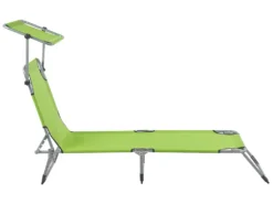 Gartenliege Limettengrün Silber Polyester Mit PVC Beschichtung Stahl Sonnendach Verstellbar In 5 Positionen Für Außenbereich Garten Terrasse -Stil Beet Verkaufsgeschäft cc7af782ee86fef95cab5688e4199277