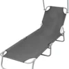 VidaXL Klappliege Mit Sonnenschutz Stahl Grau
