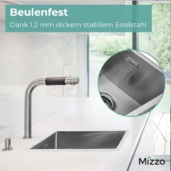 MIZZO Linea Edelstahl Spüle 450-400 Flächenbundig / Unterbau -Stil Beet Verkaufsgeschäft cd1e8940d0c946c2d3416d71336e0a44