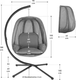 Juskys Hängesessel Lani Mit Gestell & Weicher Sitz- & Rückenkissen + Seitenpolsterung Outdoor & Indoor Max. 160 Kg Garten Korbhängesessel Hängekorb -Stil Beet Verkaufsgeschäft cd99c55533af1b406a981bb8105eac13