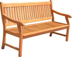 Garden Pleasure Garten Bank 3 Sitzer Eukalyptus Holz Parkbank Sitzbank Braun