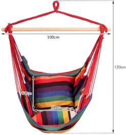 COSTWAY Hängesessel Ø50cm Sitzfläche 160kg Belastbar Hängeschaukel Mit 2 Kissen Hängestuhl Hängematte Hängesitz Rot -Stil Beet Verkaufsgeschäft cf7d10a201e43ec6706915bfb4c87de2
