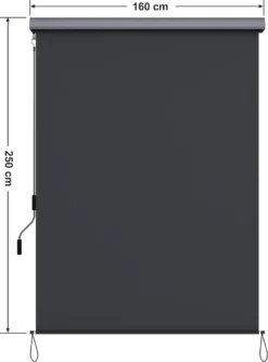 SONGMICS Alu-Senkrechtmarkise Für Balkon, Markise, Terrasse, 1,6 X 2,5 M (B X L), Aus Polyester (280 G/m²), Mit Grauer Markisenkassette, Vertikalmarkise Für Außen, Für Windschutz, Sonnenschutz Und Sichtschutz, Grau GSA165GY -Stil Beet Verkaufsgeschäft cf92d199eda380e8be764e554c4bd5eb