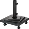 Quadratischer Sonnenschirmständer Mit Rädern Schwarz - 15 Kg - Hespéride