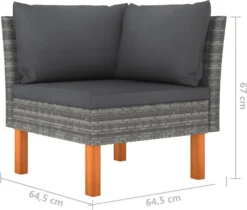 VidaXL 4-tlg. Garten-Lounge-Set Mit Kissen Poly Rattan Grau -Stil Beet Verkaufsgeschäft d03c74150141084eaa40d5ad8f29e09c