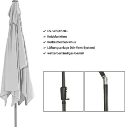 Dehner Sonnenschirm Samos, Ca. 300 X 265 X 200 Cm, Aluminium/Polyester, Braun -Stil Beet Verkaufsgeschäft d1367865cb58c22910d56e00f46dfe0b