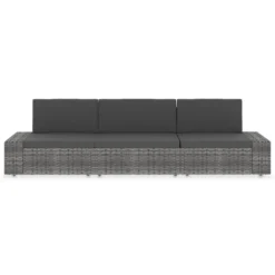 VidaXL Modulares 3-Sitzer-Sofa Poly Rattan Grau -Stil Beet Verkaufsgeschäft d2dac0a644fb2639f8a8dfffe549e536