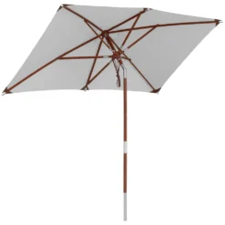 Anndora Sonnenschirm 2,5x1,5m EckigKnickbar Hellgrau - Hellgrau