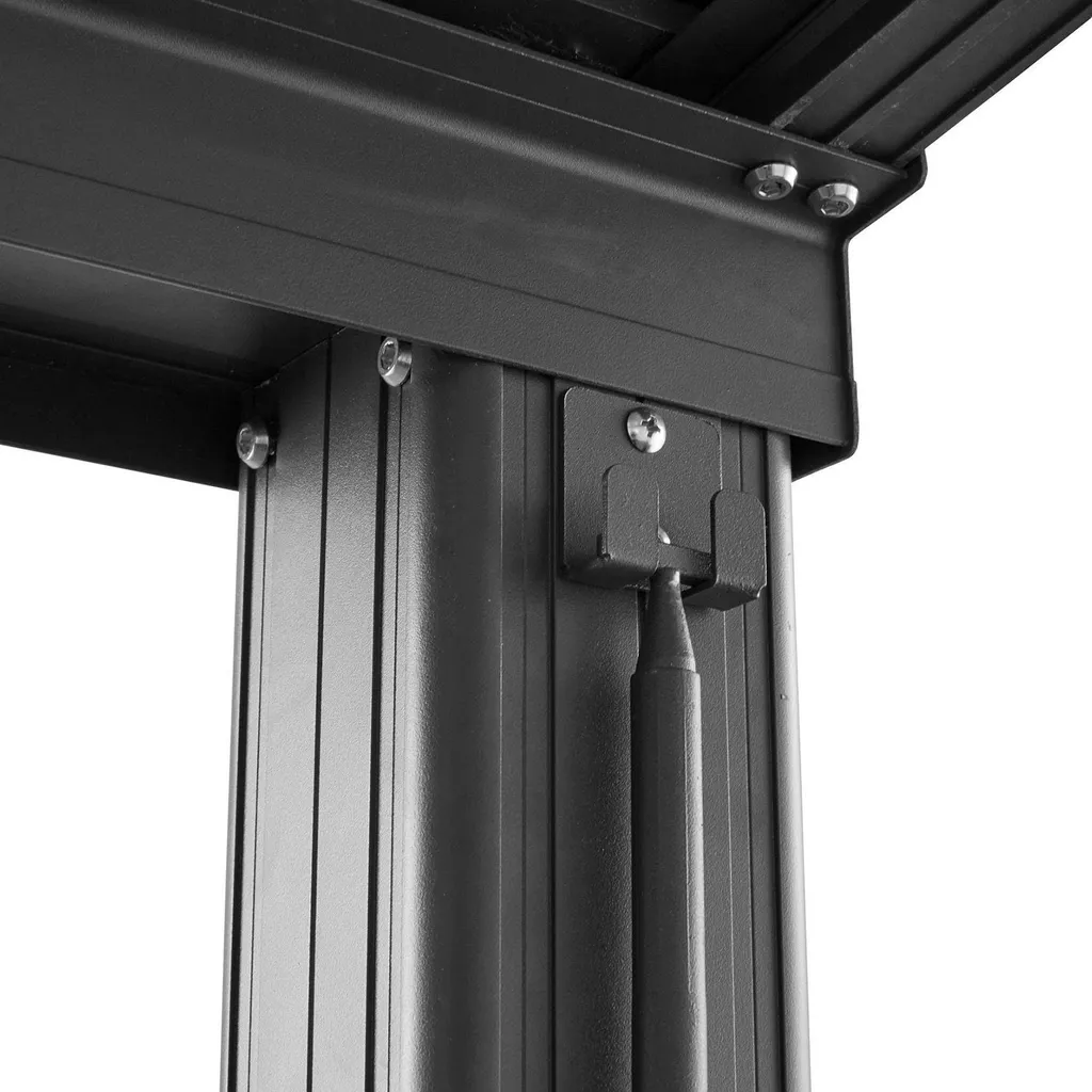 Juskys Terrassenüberdachung 7x3 M Mit Schiebedach - Terrassendach Aus Aluminium Mit Doppelstegplatten - Wetterfeste Überdachung Mit UV-Schutz - Grau 9 Juskys Terrassenüberdachung 7x3 M Mit Schiebedach - Terrassendach Aus Aluminium Mit Doppelstegplatten - Wetterfeste Überdachung Mit UV-Schutz - Grau - Image 9