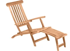 Möbilia Gartenliege Aus Teak Holz | Liegestuhl Mit 4 Liegepositionen | B 58,5 X T 149 X H 87 Cm | Natur | 11020008 | Serie GARTEN