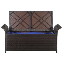 VidaXL Truhenbank Mit Polster 138 Cm Poly Rattan Braun -Stil Beet Verkaufsgeschäft d38c5147970b1309c6bf542ed4589489