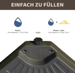Outsunny Schirmgewicht 4-tlg. Schirmständer Mit 17 Kg Wasser Oder 25 Kg Sand Befüllbar HDPE Kaffee 100 X 100 X 10,5 Cm 10 Outsunny Schirmgewicht 4-tlg. Schirmständer Mit 17 Kg Wasser Oder 25 Kg Sand Befüllbar HDPE Kaffee 100 X 100 X 10,5 Cm -Stil Beet Verkaufsgeschäft d3af08748fc56aefc14090e7fed92745