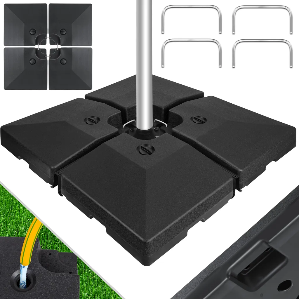 KESSER® Sonnenschirmständer 4-teilig Schirmgewicht Schirmständer Für Ampelschirm Bodenkreuz 90 Liter / 120 Kg Befüllbar Mit Wasser Oder Sand Inkl. Metallverbinder Ampelschirmständer Kunststoff, Farbe:Schwarz 2 KESSER® Sonnenschirmständer 4-teilig Schirmgewicht Schirmständer Für Ampelschirm Bodenkreuz 90 Liter / 120 Kg Befüllbar Mit Wasser Oder Sand Inkl. Metallverbinder Ampelschirmständer Kunststoff, Farbe:Schwarz - Image 2