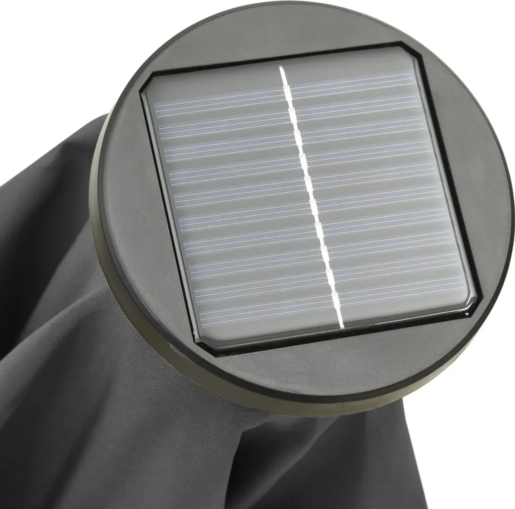 VidaXL Sonnenschirm Mit LED-Leuchten Anthrazit 200x211 Cm Aluminium 7 VidaXL Sonnenschirm Mit LED-Leuchten Anthrazit 200x211 Cm Aluminium - Image 7