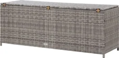 VidaXL Gartenbox Grau 150x50x60 Cm Poly Rattan 11 VidaXL Gartenbox Grau 150x50x60 Cm Poly Rattan -Stil Beet Verkaufsgeschäft d5f67bb8680607aa4f4b9a9fa211af78