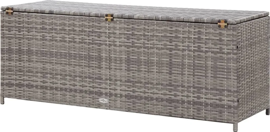VidaXL Gartenbox Grau 150x50x60 Cm Poly Rattan 4 VidaXL Gartenbox Grau 150x50x60 Cm Poly Rattan - Image 4