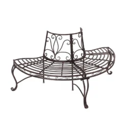 Metall-Bank 'Halbkreis' Möbel Garten Terrasse Balkon Bequem, Ranken Muster -Stil Beet Verkaufsgeschäft d6460ad977ac509dd1c8d0a871e0a635